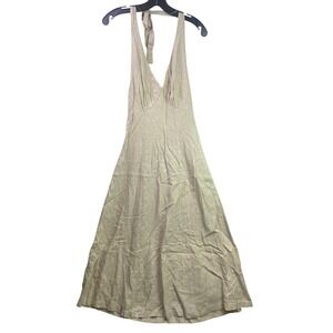 Studio C Dress Womens 5 Halter Linen Beach Vacation Coastal Tropical Cottagecore